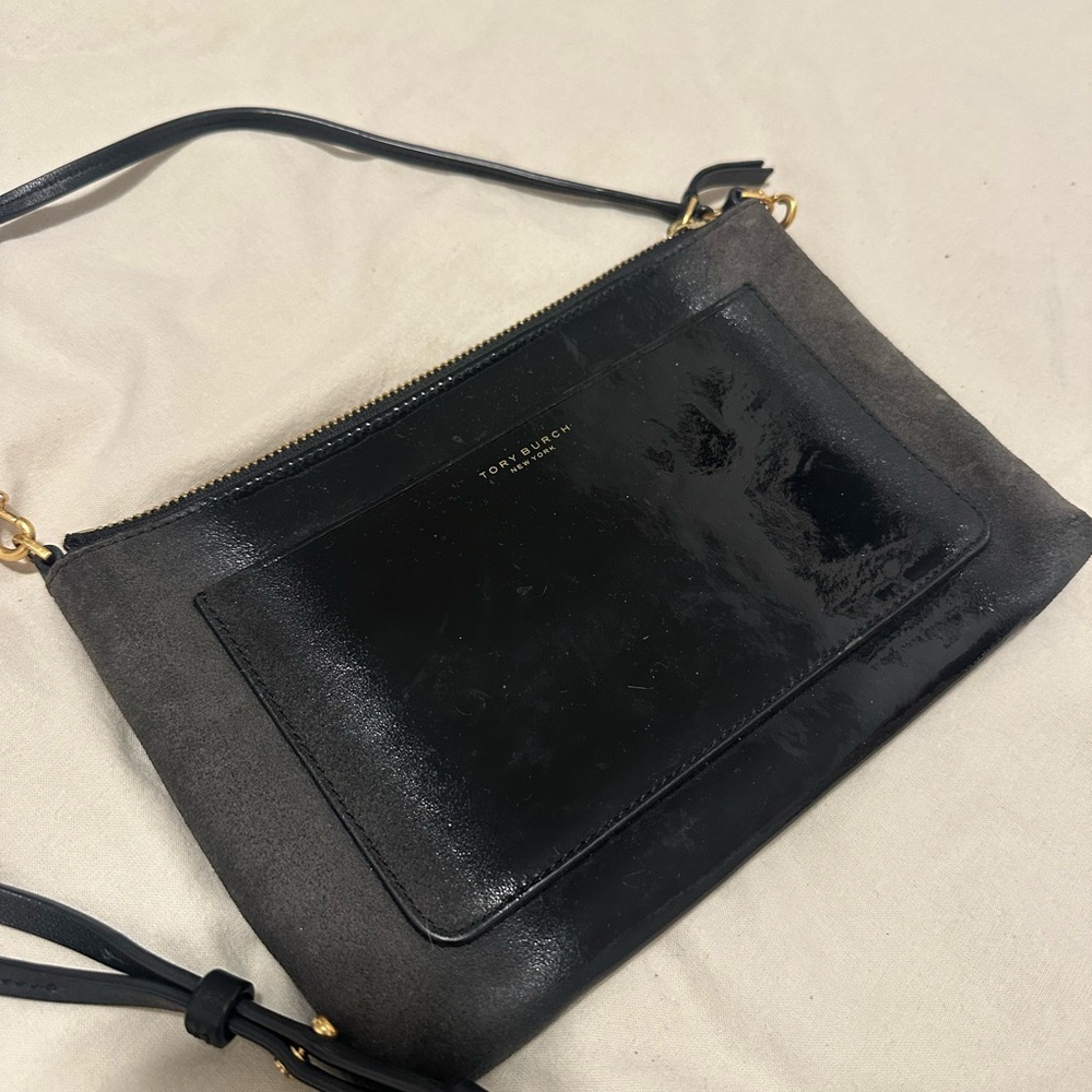 Tory Burch Black and Gray Crossbody Bag